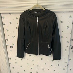 Zara Women's Black Leather Jacket